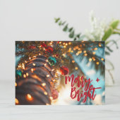 Cartes Pour Fêtes Annuelles Merry + Bright Palm Tree and Ornament Flat (Debout devant)