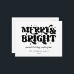 Cartes Pour Fêtes Annuelles Merry & Bright Retro<br><div class="desc">Festive Merry & Bright Retro Typographie,  carte postale de vacances.</div>