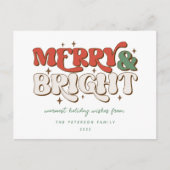 Cartes Pour Fêtes Annuelles Merry & Bright Retro (Devant)