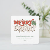 Cartes Pour Fêtes Annuelles Merry & Bright Retro (Debout devant)