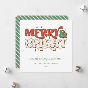 Cartes Pour Fêtes Annuelles Merry & Bright Retro