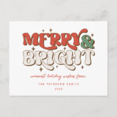 Cartes Pour Fêtes Annuelles Merry & Bright Retro (Devant)
