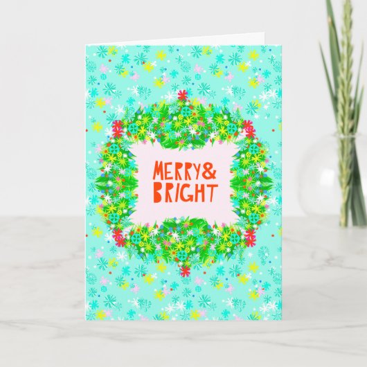 Cartes Pour Fêtes Annuelles Merry & Bright Wreath (Devant)
