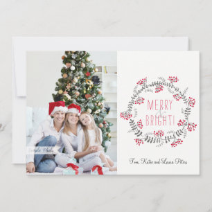 Cartes Pour Fêtes Annuelles Merry & Bright Wreath