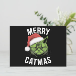 Cartes Pour Fêtes Annuelles Merry Catmas Funny Amoureux de les chats Noël