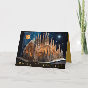 Cartes Pour Fêtes Annuelles Merry Christams Faux Pop-up Sagrada Família GC