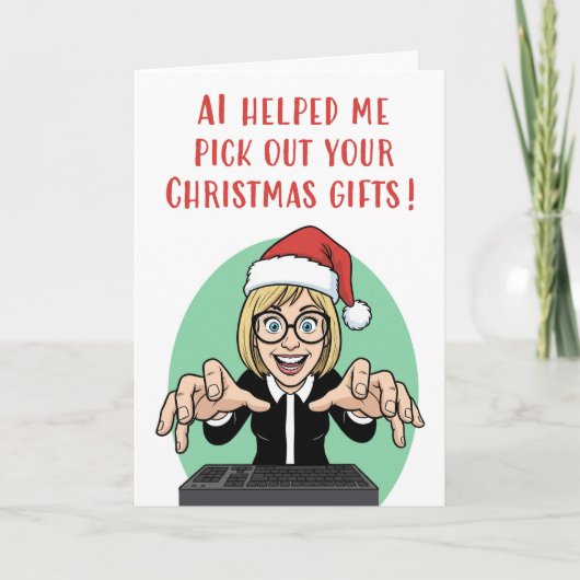 Cartes Pour Fêtes Annuelles Merry Christmas AI Artificial Intelligence Humor (Devant)