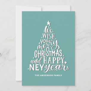 Cartes Pour Fêtes Annuelles Merry Christmas and Happy New Year Typografy