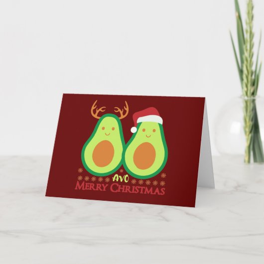 Cartes Pour Fêtes Annuelles  Merry Christmas Avocado  (Devant)