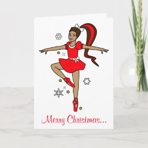 Cartes Pour Fêtes Annuelles Merry Christmas, Ballerina Princess, Dancer à Red