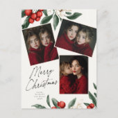 Cartes Pour Fêtes Annuelles Merry Christmas Botanical Holiday 3 photo (Devant)