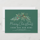 Cartes Pour Fêtes Annuelles Merry Christmas botanical moving announcement card (Devant)