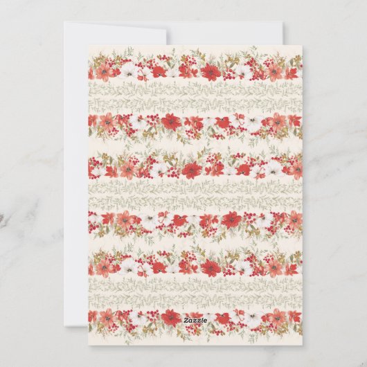 Cartes Pour Fêtes Annuelles merry christmas botanicals red elegant photo frame (Dos)