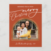 Cartes Pour Fêtes Annuelles Merry Christmas Calligraphy Arch Frame (Devant)