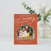Cartes Pour Fêtes Annuelles Merry Christmas Calligraphy Arch Frame (Debout devant)