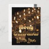 Cartes Pour Fêtes Annuelles Merry Christmas Candles Gold Typographie (Devant / Derrière)