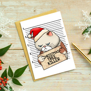 Cartes Pour Fêtes Annuelles Merry Christmas Cat Drôle Citations Pour Les Amis