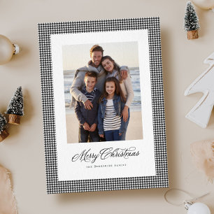 Cartes Pour Fêtes Annuelles Merry Christmas classic houndstooth one photo