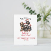 Cartes Pour Fêtes Annuelles Merry Christmas Dachshunds "Weenies" Christmas | (Debout devant)