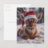Cartes Pour Fêtes Annuelles Merry Christmas Deer (Devant / Derrière)
