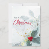Cartes Pour Fêtes Annuelles Merry Christmas Élégante Végétation de Baies à l'A (Devant)