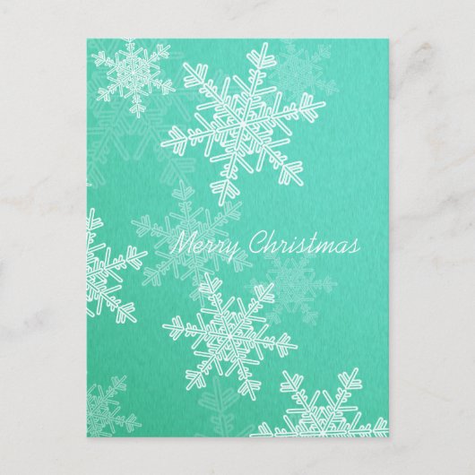 Cartes Pour Fêtes Annuelles Merry Christmas Emerald White Snowflake Minimalist (Devant)