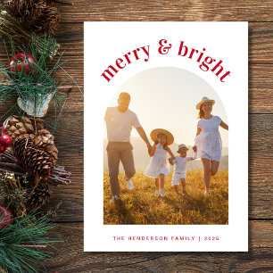 Cartes Pour Fêtes Annuelles Merry Christmas Family Arched Photo