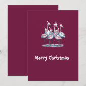 Cartes Pour Fêtes Annuelles Merry Christmas Flamingo  (Devant / Derrière)