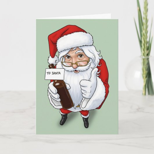 Cartes Pour Fêtes Annuelles Merry Christmas For Anyone Funny Santa With Beer (Devant)