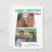 Cartes Pour Fêtes Annuelles Merry Christmas from Alabama Two Photo Card (Devant)