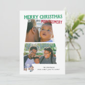 Cartes Pour Fêtes Annuelles Merry Christmas from Alabama Two Photo Card (Debout devant)