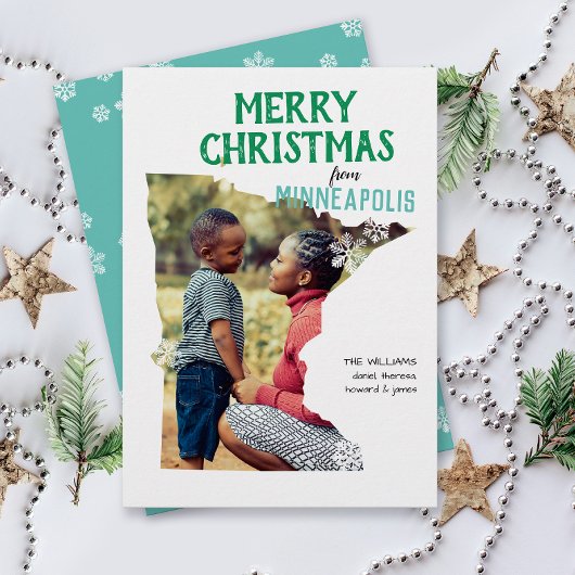 Cartes Pour Fêtes Annuelles Merry Christmas from Minnesota One Photo