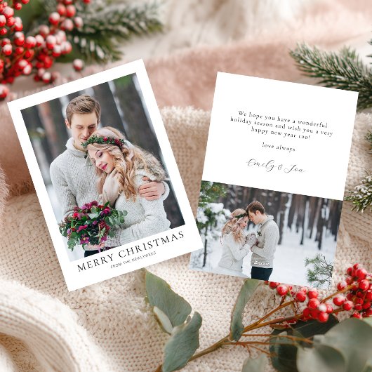 Cartes Pour Fêtes Annuelles Merry Christmas from Newlyweds 2 Photos
