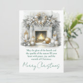 Cartes Pour Fêtes Annuelles Merry Christmas – Glowing Fireplace (Debout devant)