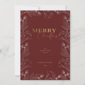 Cartes Pour Fêtes Annuelles Merry Christmas gold calligraphy Phocard (Devant)