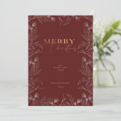 Cartes Pour Fêtes Annuelles Merry Christmas gold calligraphy Phocard (Debout devant)