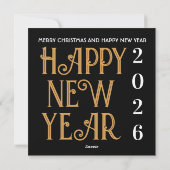 Cartes Pour Fêtes Annuelles Merry Christmas &Happy New Year Flat Holiday Card (Dos)