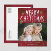 Cartes Pour Fêtes Annuelles Merry Christmas Holiday (Devant / Derrière)