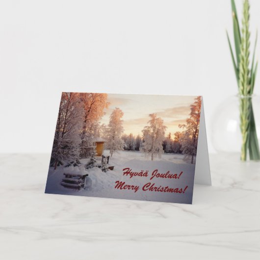 Cartes Pour Fêtes Annuelles Merry Christmas ! Hyvää Joulua ! (Devant)