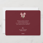 Cartes Pour Fêtes Annuelles Merry Christmas Memories Bow Photo (Dos)