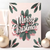 Cartes Pour Fêtes Annuelles Merry Christmas Mistletoe