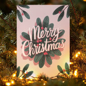 Cartes Pour Fêtes Annuelles Merry Christmas Mistletoe