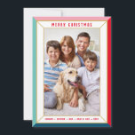 Cartes Pour Fêtes Annuelles MERRY CHRISTMAS moderne bloc de couleur photo fron<br><div class="desc">par kat massard >>> WWW.SIMPLYSWEETPAPERIE.COM <<< Un design de carte mignonne qui ressemble à un bijou festif avec une grande photo de famille de portrait,  et couleur simple sur le dos,  vous donnant l'occasion d'écrire un message personnel.</div>