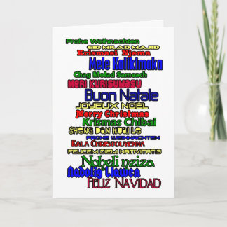 Cartes Pour Fêtes Annuelles Merry Christmas Multi-Lingual Card