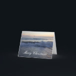 Cartes Pour Fêtes Annuelles Merry Christmas Ocean Sunset Card<br><div class="desc">Wish people a Merry Christmas from where you really want to be! Skip the snow drift and go directly to the beach. This blank note card will be out with your friends and familiy — blank for you to personalize further!</div>