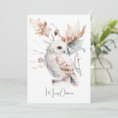 Cartes Pour Fêtes Annuelles Merry Christmas Owl (Debout devant)