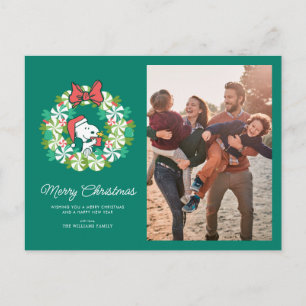 Cartes Pour Fêtes Annuelles Merry Christmas Peppermenthe Holiday Wreath