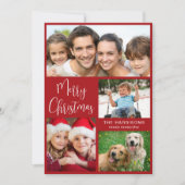 Cartes Pour Fêtes Annuelles Merry Christmas Photo Collage Red (Devant)