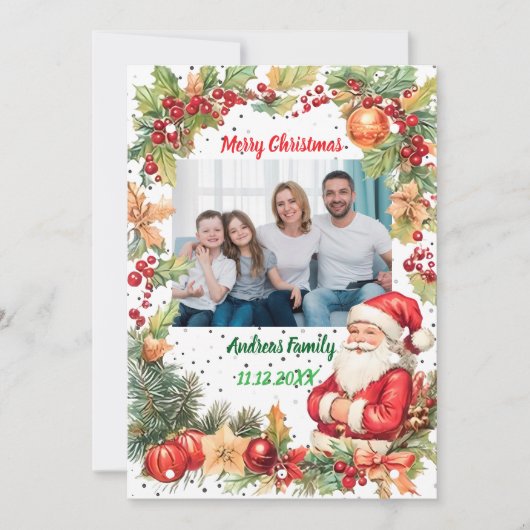 Cartes Pour Fêtes Annuelles Merry Christmas Pineneedle Photo (Devant)