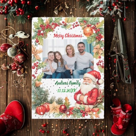 Cartes Pour Fêtes Annuelles Merry Christmas Pineneedle Photo